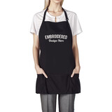 TOPTIE Custom Embroidery Polyester Chef Apron for Kitchen Waiter/Waitress with Adjustable Strap and 3 Pockets