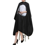 TOPTIE Satin Salon Client Cape Barber Shop Hair Cutting Apron Waterproof Hairdressing Gown with Transparent Window
