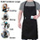 Embroidered 2PCS Adjustable Adult Bib Apron, 2 Pockets Painting Cooking Chef Apron for Adult, 27 1/2"W x 29 1/2"L