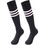 TOPTIE 2 Pack Classic Triple Stripes Tube Socks, Football Soccer Knee High Socks for Sports and Daily Use, Price/2 pairs