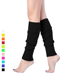 Opromo Women Ribbed Leg Warmers Knitted Crochet Long Sock Knee Cover for 80s Eighty's Party Sports Yoga Ballet Accessories