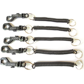 Custom  Coil Key Chain with Bulldog Clip, 9" W, Silkscreen