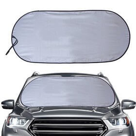 Muka Blank Light Reflective Windshield Shade with Carry Case, 190T Polyester, 24" x 53"
