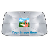 Muka Personalized Car Front Windshield Sun Shade Umbrella, 53''x 29.5'', Full-Color Imprint
