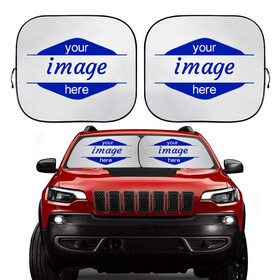 Custom 2-Piece Auto Sun shade, 28'' x 24.8'', Full-Color Imprint, Price/Pair