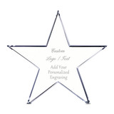 Muka Engraved Trophy Custom Crystal Standing Star Award, 5"H x 4.72"W x 0.75 Thick, Sand Jet Engraving