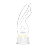 Muka Custom Crystal Single Wing Award with Clear Base, 9.45