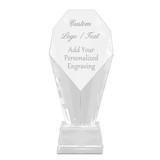 Muka Custom Crystal Spotlight Award with Diamond-Shaped Top Bevel, Comes with Clear Base, 8.86