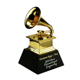 Muka Custom Metal Crystal Horn Trophy Music Trophy Gramophone Ornaments Gift, 4.61