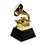 Muka Metal Crystal Horn Trophy Music Trophy Gramophone Ornaments Gift, 4.61"L x 4.61"W x 9.05"H, Price/piece