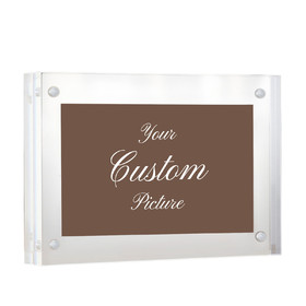 Muka Custom Floating Picture Print 6"x4" Acrylic Picture Frame, Comes with a 5"x3.5" Picture, Magnetic Clear Double-Sided, Desktop Display