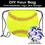 Muka 6PCS Softball 210D Polyester Drawstring Backpack, 14"H x 15 3/4"W
