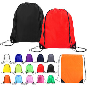 Muka 210D Nylon Drawstring Backpack Gym Bags with PU Reinforced Corners for School Gym Sport Traveling