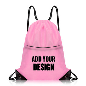Muka Custom Small Drawstring Kids Backpack Gym Bag for Women Men School with Zipper, Ideal Sports Book Bag, Water Resistant