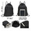 Opromo Waterproof Drawstring Backpack Cinch Sack String Storage Bag with Zipper, 210D Polyester, 15" W x 19" H