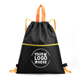 MUKA Custom Print Waterproof Nylon Drawstring Backpack Sport  Gym Storage Bag with Zipper