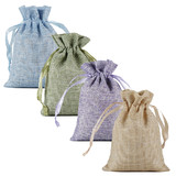 Opromo Burlap Gift Bags Linen Jewelry Pouches Hessian Jute Bags with Ribbon Drawstring for Birthday, Party, Wedding