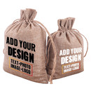 Custom Burlap Jute Bags Linen Jewelry Bags with Rope Drawstring for Birthday, Party, Wedding