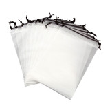 Opromo 14oz PVC Waterproof Transparent Drawstring Storage Bags for Travel, Makeup, Packaging