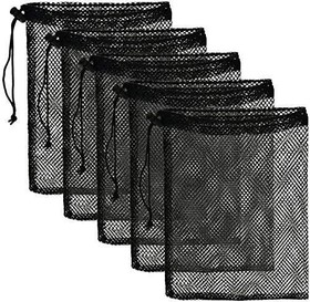 Opromo Nylon Mesh Drawstring Bag with Drawstring Cord Lock Closure Net Bag for Toys, Balls, Laundry, Equipment Storage