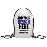 MUKA Custom Sublimation Blank DIY Drawstring Backpack Sport Gym Bag for School Travelling Hiking, 15" X 13"