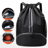 Muka Large Capacity Basketball Backpack Oxford Cloth Sports Bag for Swimming Training Storage Multiple Colors