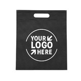 Muka 100 Pack Custom Print Non-woven Die-cut Handle Tote Bag Heat Sealed Shopping Bag Goodie Gift Bag for Packaging