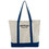 TOPTIE Custom Embroidered 12oz Two-Tone Cotton Boat Tote Bag, 18" H x 13.5" W x 4" D