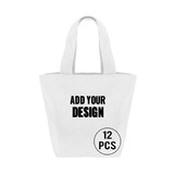 TOPTIE 12 Pack Durable Cotton Canvas Tote Bags for Lunch Grocery Shopping School Students, DIY, Promotion, Gift