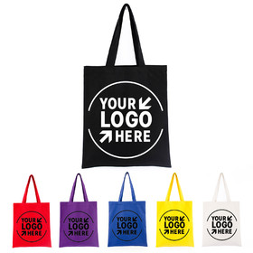 Custom 12oz 100% Cotton Canvas Tote Bag Reusable Grocery Shopping Bags, 14"W x 16"H