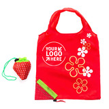 Custom 10 Pack Strawberry Reusable Foldable Grocery Shopping Bags with Handles, Mixed Color