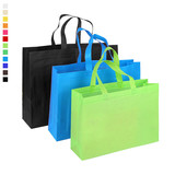 Aspire 12 PCS Large Tote Bags with Handles, Non-Woven Grocery Bags for Grocery, Shopping, Travel, Carry on Bag