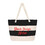 TOPTIE Custom Embroidered Women Striped Canvas Tote Shoulder Beach Bag with Inner Zipper Pocket and Rope Handle for Travel