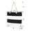 TOPTIE Women Classic Striped Canvas Tote Bag, Beach Bag with Rope Handle