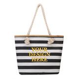 TOPTIE Custom Embroidered Women Canvas Tote Shoulder Beach Bag with Top Zipper Closure and Rope Handles for Travel, Shopping