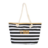 TOPTIE Custom Embroidered Women Canvas Tote Shoulder Beach Bag with Top Zipper Closure and Rope Handles for Travel, Shopping