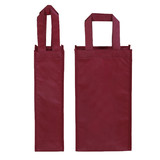 Opromo Non Woven Blank Wine Bottle Tote Bag Champagne Ice Bag with Handle, Portable and Durable