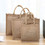 Opromo Durable Laminated Jute Burlap Wine Tote Bag for Gift, Shopping, Party, Travel
