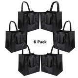 MUKA Large Reusable Environmental Shopping Grocery Totes Bag with Reinforced Handle and Support Bottom, 6 Pack
