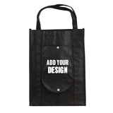 TOPTIE Custom Print Reusable Foldable Grocery Bag Shopping Totes, 12.6