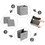 TOPTIE Fabric Storage Cube Bins Foldable Organizer Baskets Box Containers with Handles