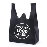 TOPTIE Custom Print 100 Pack Non-Woven Fabric Reusable Grocery Tote Shopping Bag, Publicity Gift, 11.8" x 19.7" x 5.5"