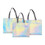 TOPTIE Reusable Gift Bags with Handles, Holographic Goodie Tote Bag, Non Woven Shopping Grocery Bags for Party, Holiday, Birthday, Wedding