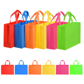 TOPTIE 12 PCS Large Tote Bags with Handles, Non-Woven Grocery Bags for Grocery, Shopping, Travel, Carry on Bag