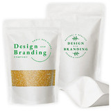 Muka Custom White Kraft Paper Stand Up Zip Pouch w/Window, Personalized Food Pouch Bag, One Color Printing