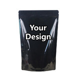Custom Foil Lined Stand Up Pouch With Zipper, PET Black Sealing Candy, Coffee Food Bags, 4.7 Mil - One Color Printing