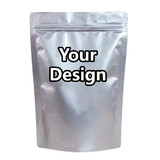 Custom Silver Stand Up Pouches, (1 OZ to 5 LB), FDA Compliant