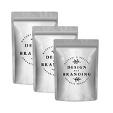 Muka Custom Silver Stand Up Pouches, Personalized Food Pouch Bag, FDA Compliant, One Color Silk Screen Printing