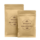 Custom Foil lined Kraft Flat Pouch w/Zipper, Personalized Chocolate Bar Pouch Bag, FDA Compliant, Full Color Printing