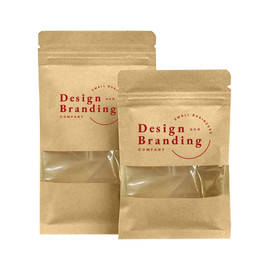 Custom Kraft Flat Pouch w/Window, Personalized Food Pouch Bag, FDA Compliant, Full Color Printing
